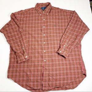 Polo Blake Red Plaid Button Big & Tall Shirt Sz XL